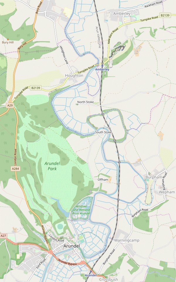 Walk Map: Amberley Circular, via Arundel Park