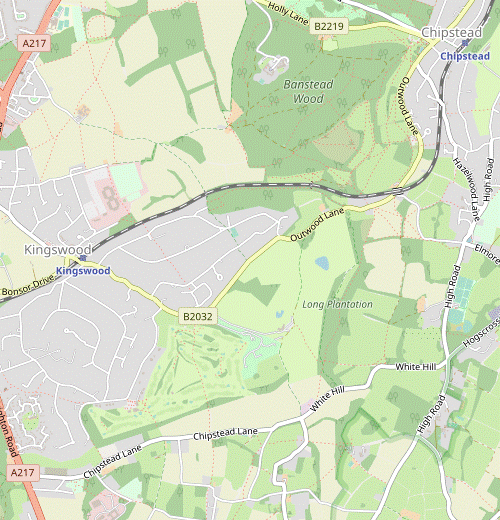 Walk Map: Chipstead to Kingswood