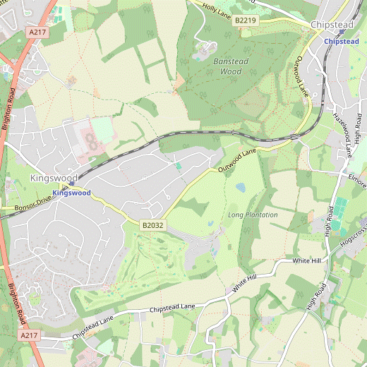Walk Map: Chipstead to Kingswood