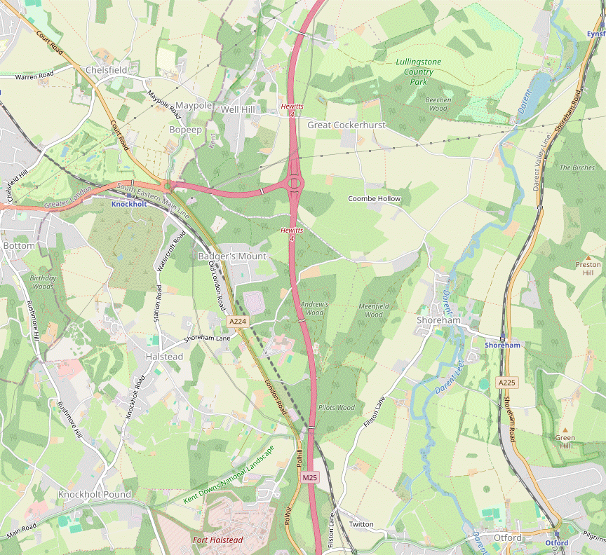 Walk Map 2: Lullingstone to Otford