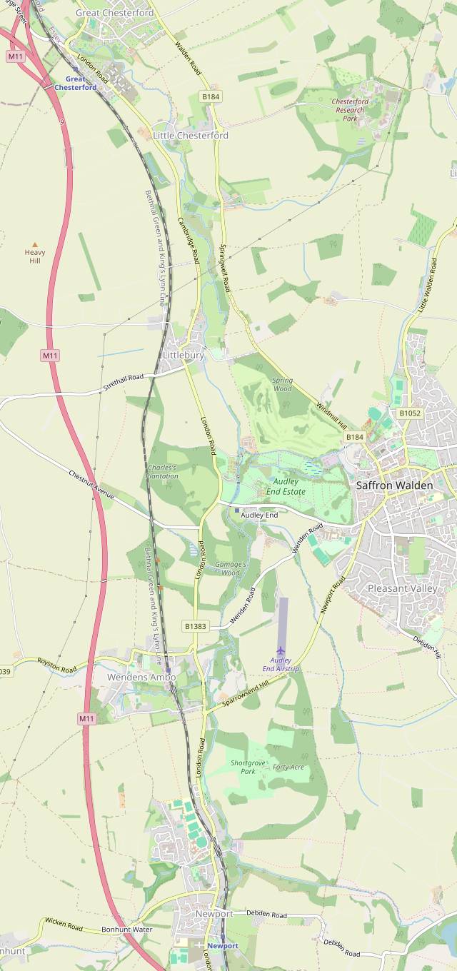 Walk Map: Great Chesterford to Newport