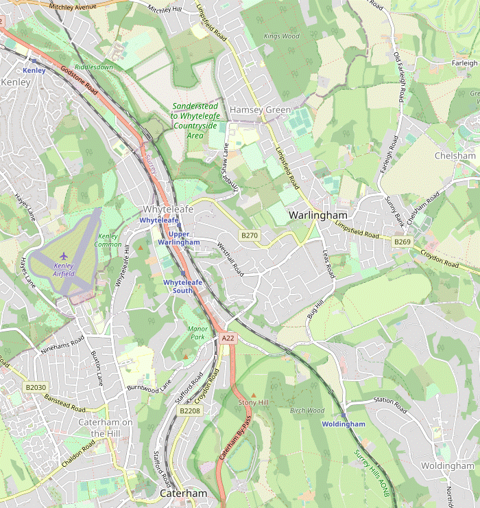 Walk Map: Kenley to Caterham