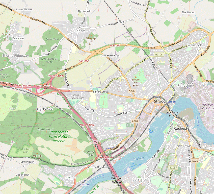 Walk Map 2: Ranscombe Farm to Rochester