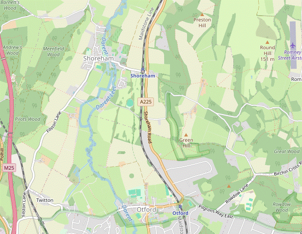 Walk Map: Otford Circular, via Shoreham
