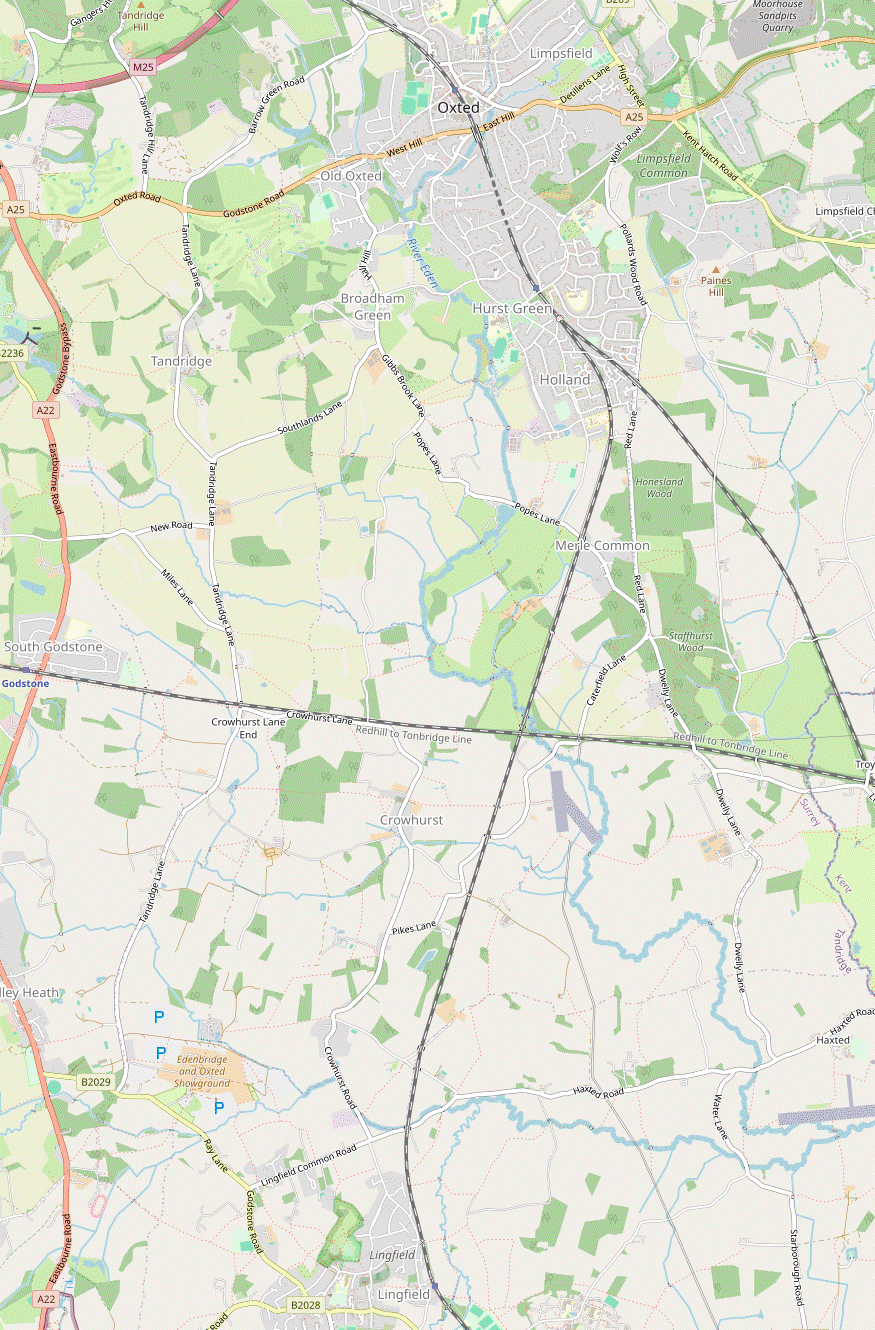 Walk Map: Oxted to Lingfield