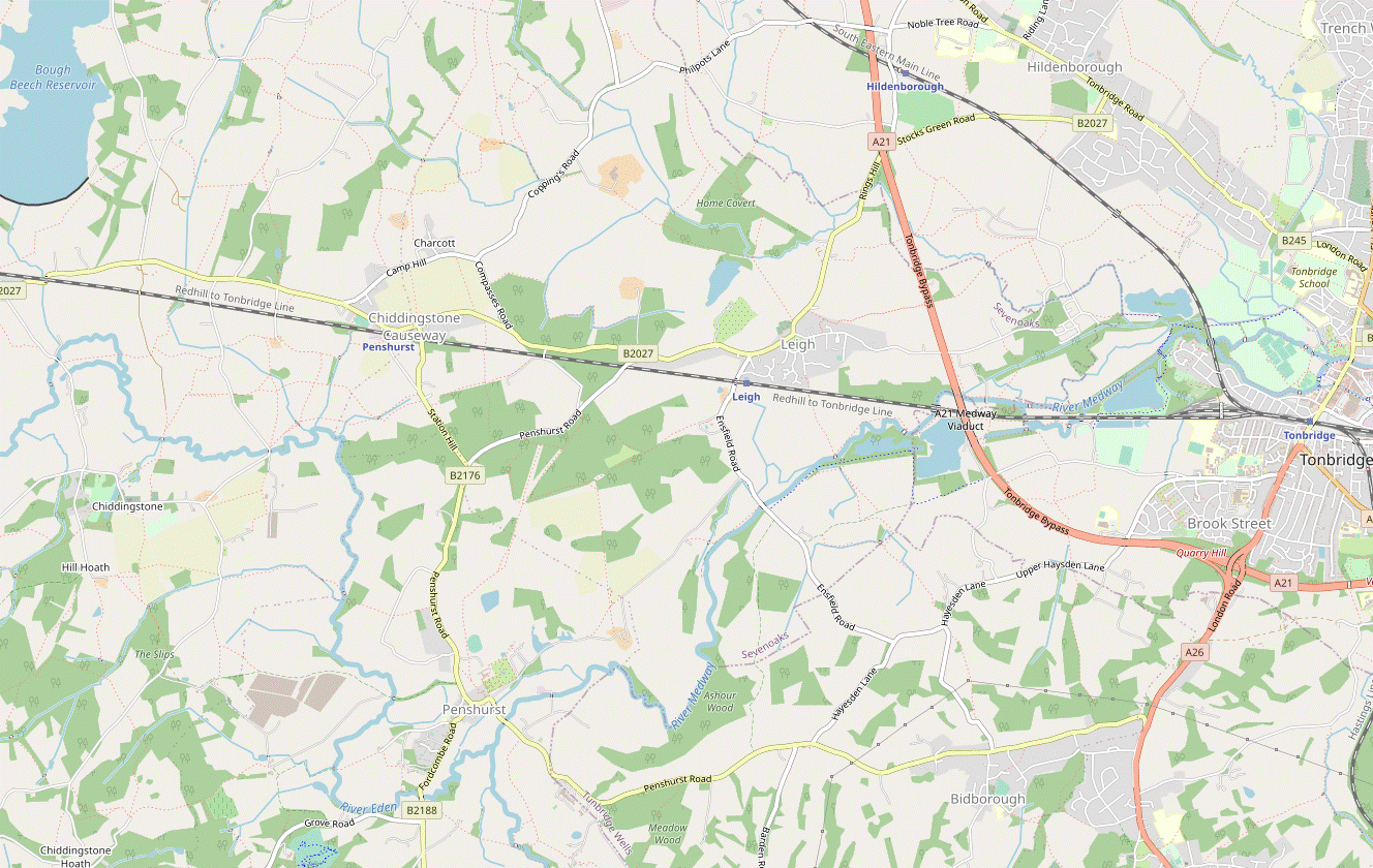 Walk Map 1: Tonbridge to Penshurst