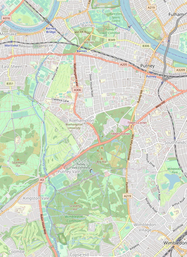 Walk Map: Wimbledon to Putney