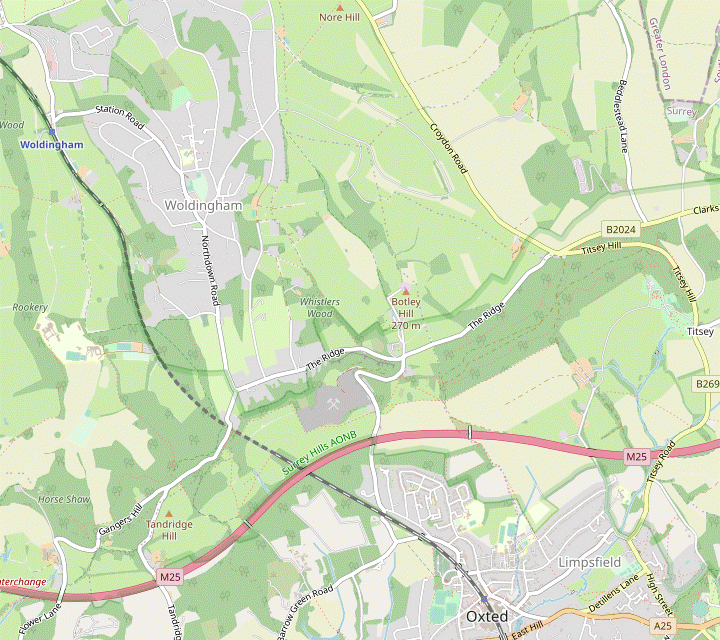 Walk Map: Woldingham Circular, via Titsey Place